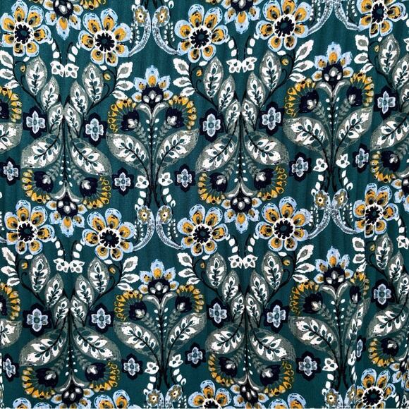 Max Studio Floral Long Sleeve Blouse Green Size Small EUC - Picture 8 of 13